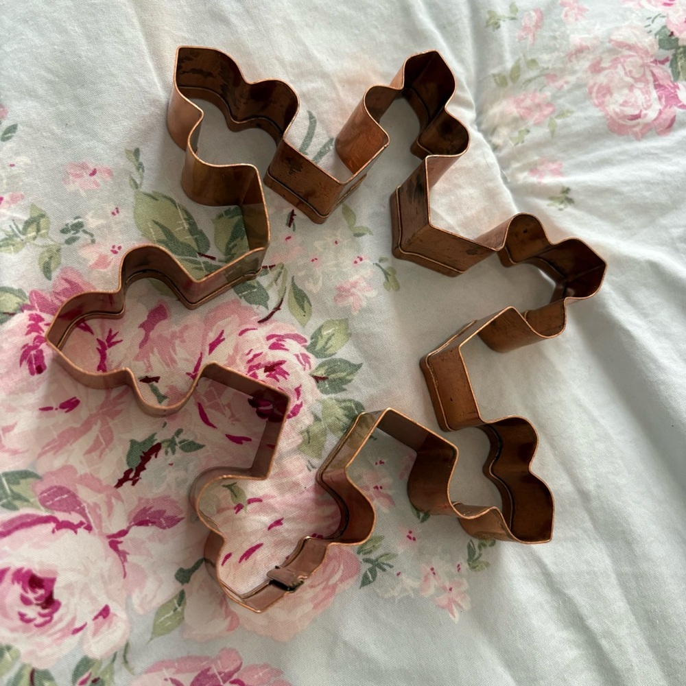 Christmas cookie cutters Lot 9 Large Vintage Heavyweight Copper Cookie Cutters - Picture 4 of 16